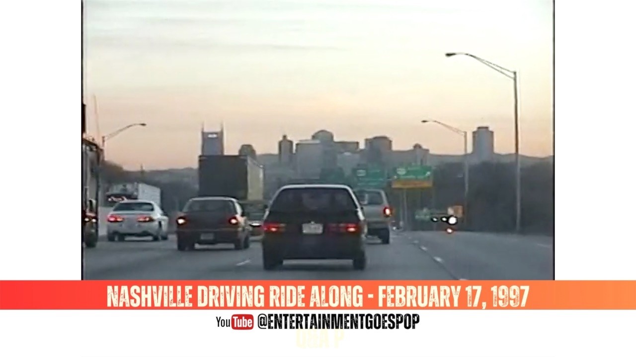 POV Driving in Nashville TN in 1997 - Ride Along Drive Through - Road Trip In The 90s Retro