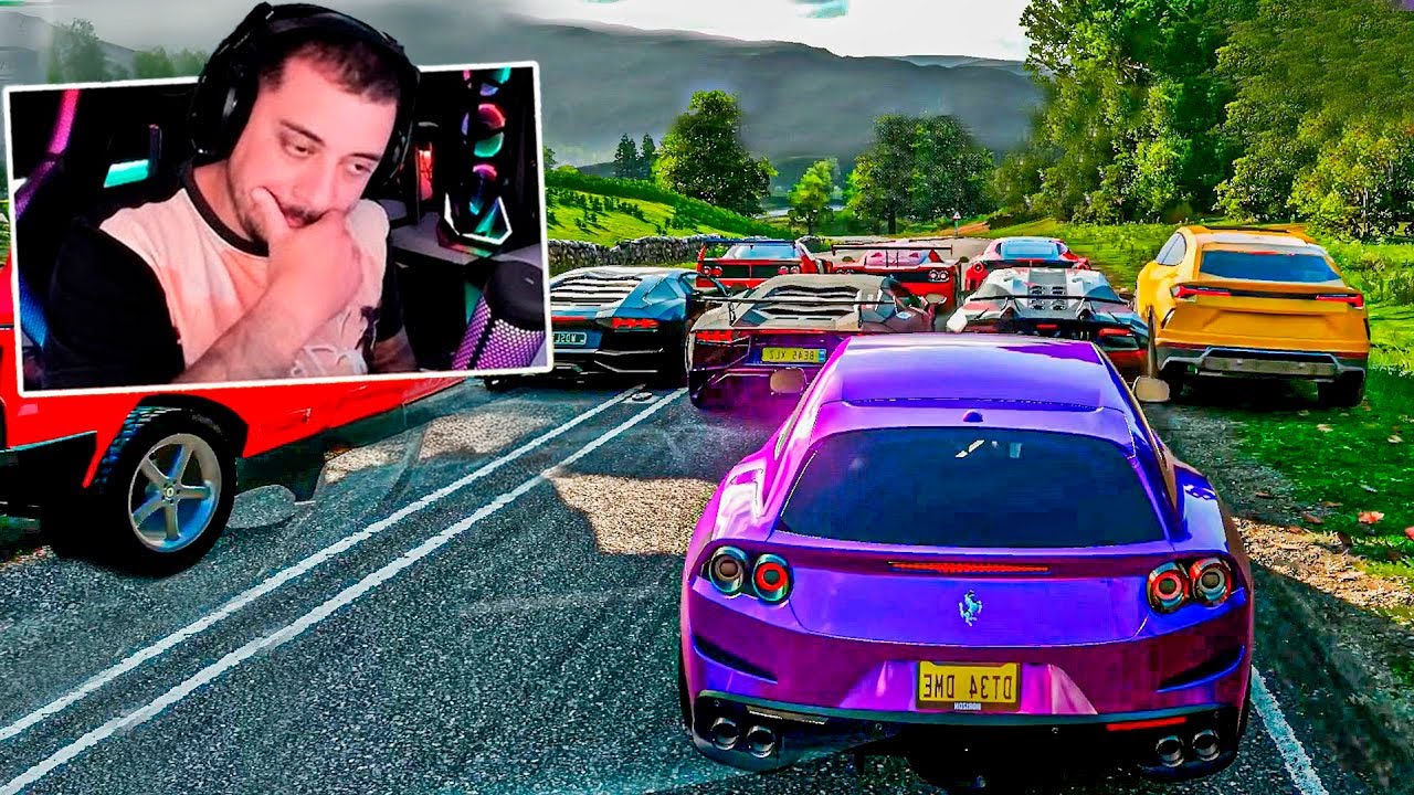 LADEIRA DA MORTE SEM FREIO - FERRARI VS LAMBORGHINI NO FORZA HORIZON 4