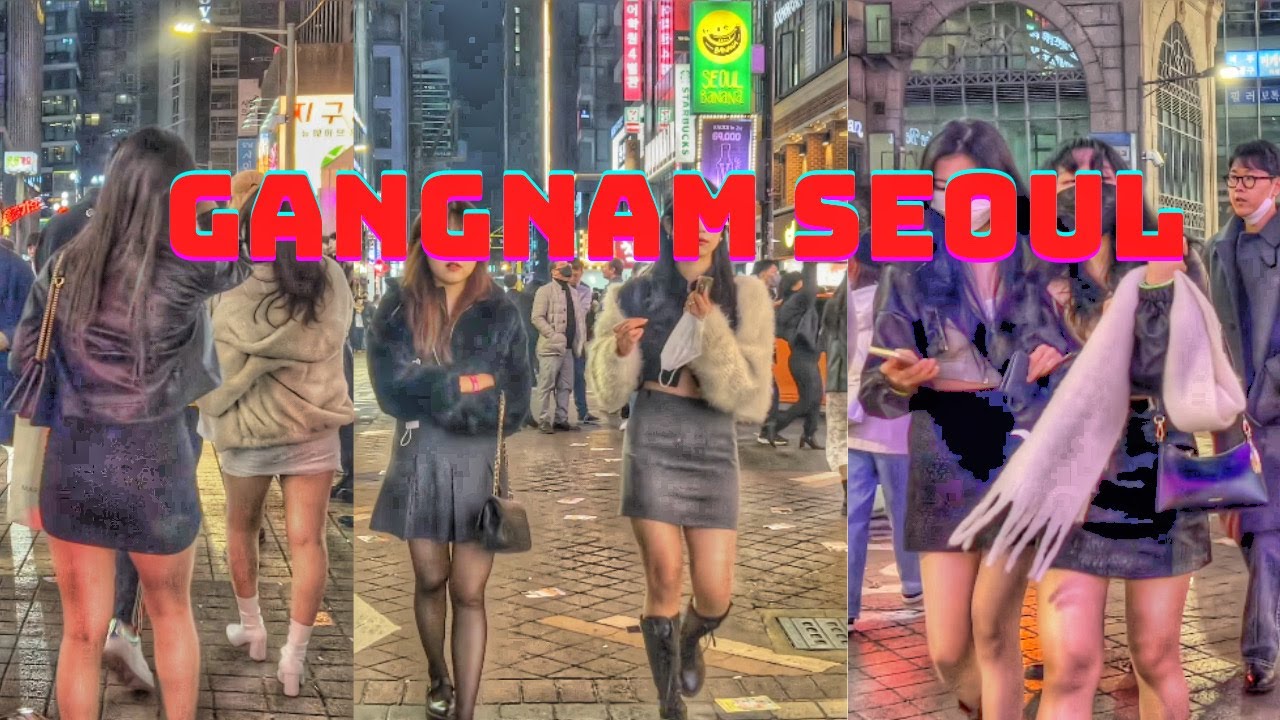 [4K Gangnam style ]- gangnam street fashion, seoul on saturday night