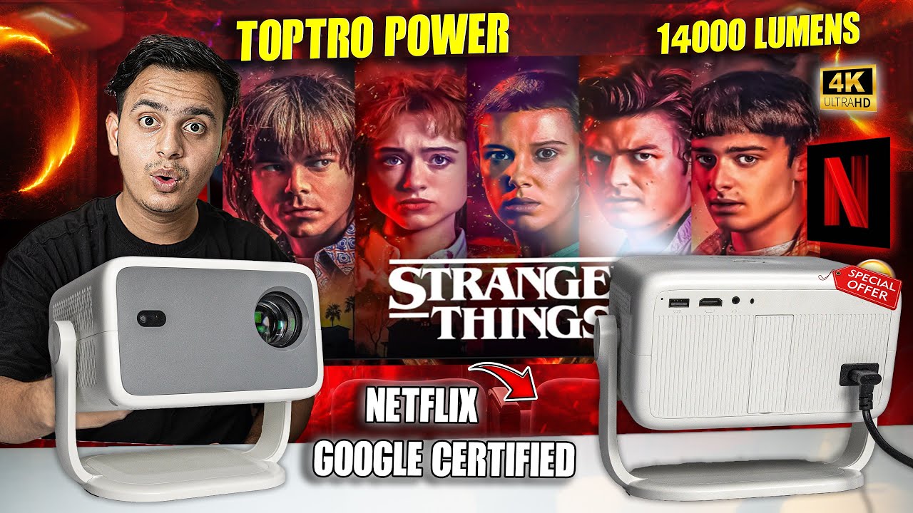  Netflix & Google Certified TOPTRO Power smart projector 14000 Lumens