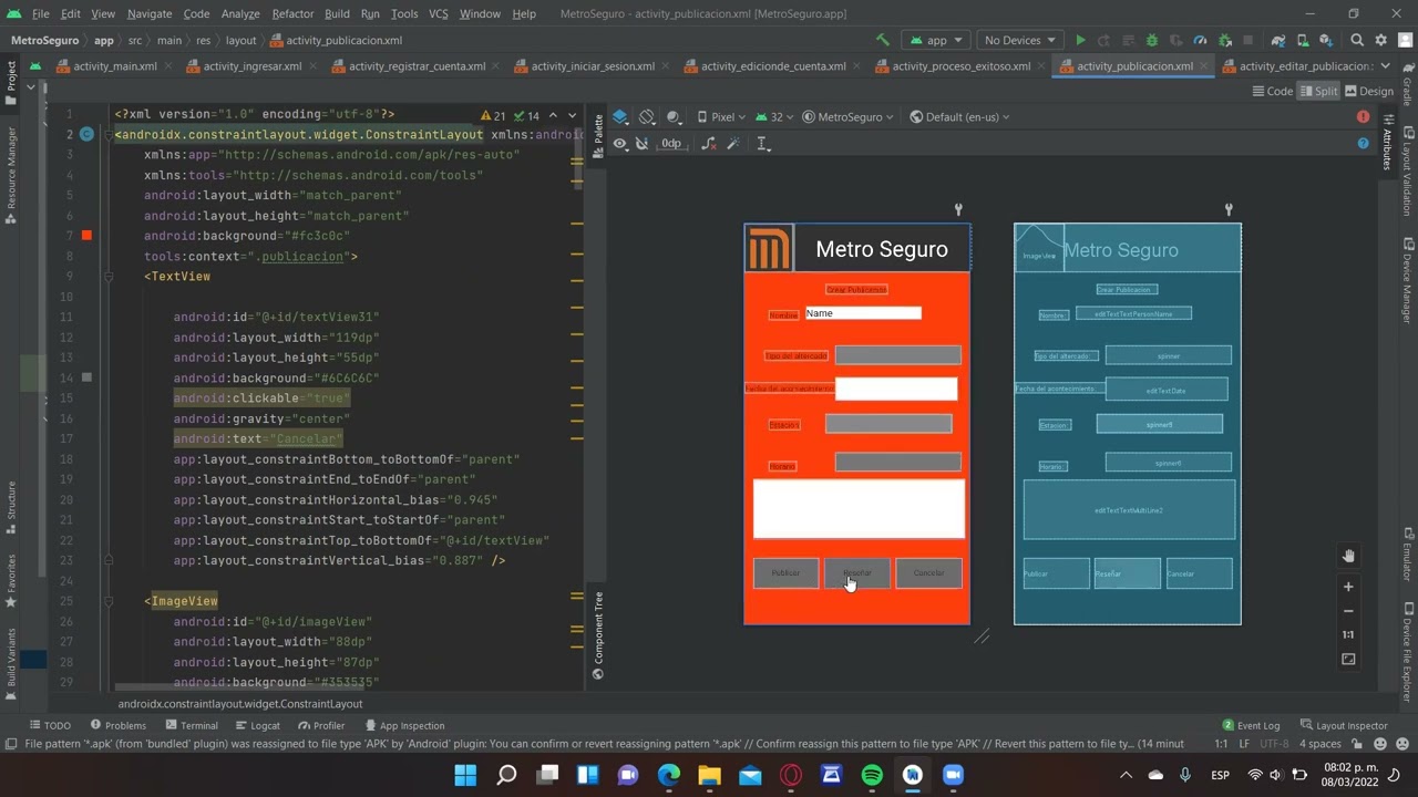 Maquetaci&oacute;n android