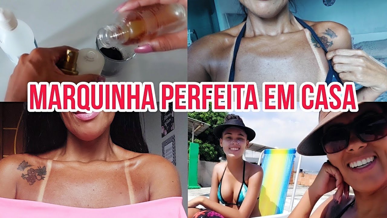 Marquinha de biquíni com bronzeador caseiro | Passo a passo #marquinha #biquinis #bronze