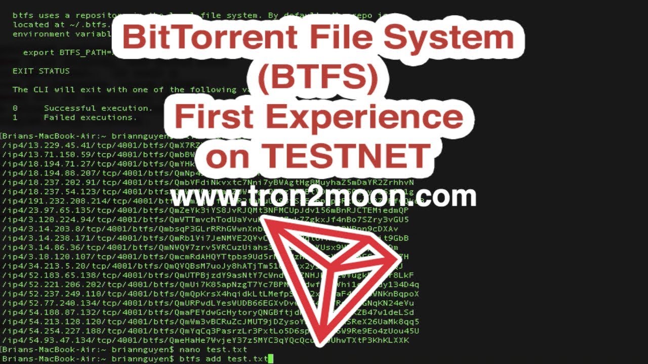 First experience with BTFS - BitTorrent File System by TRON