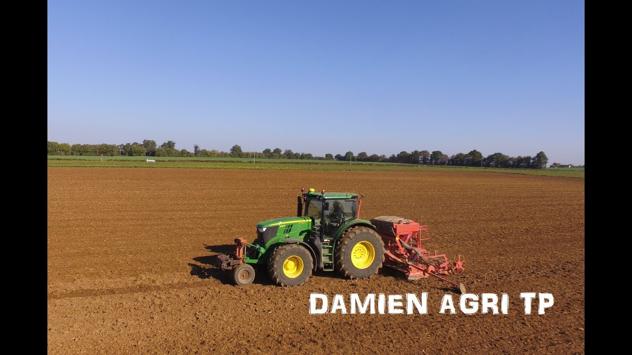Semis de blé  / John deere 6210 R avec semoir Kuhn venta lc402 / ETA PETIT