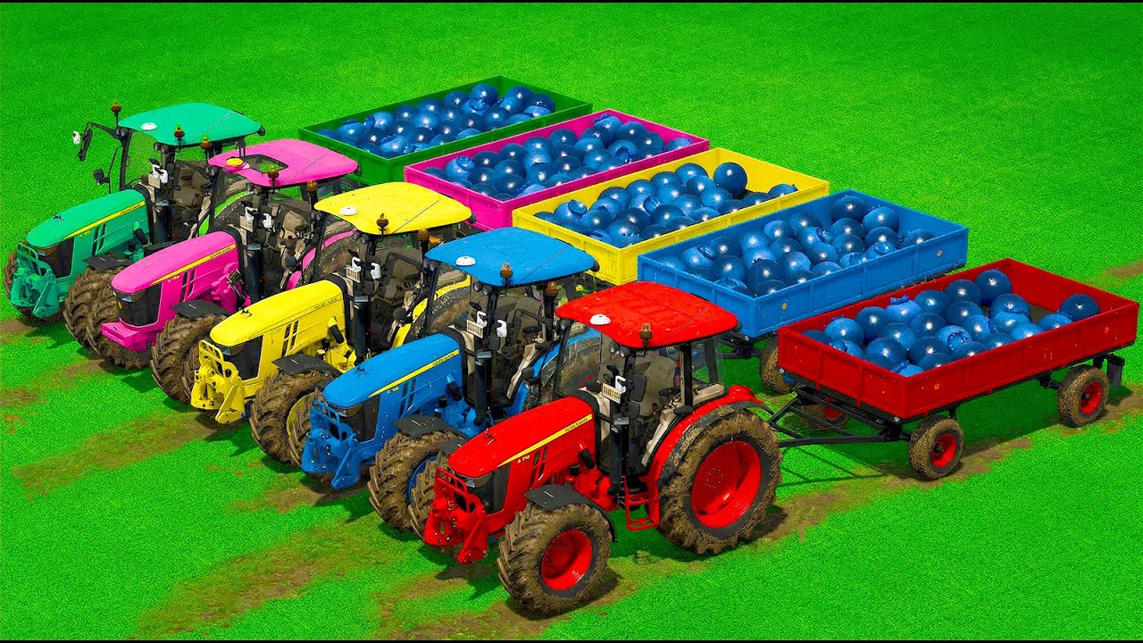 LOAD AND TRANSPORT BLUEBERRIES WITH JOHN DEERE TRACTORS – Farming Simulator 25