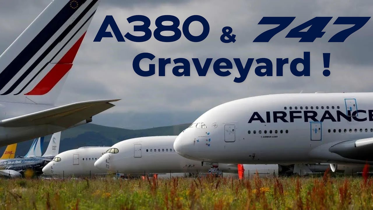 Airbus A380 & Boeing 747 graveyard !  Tarbes Airport / Tarmac Aerosave