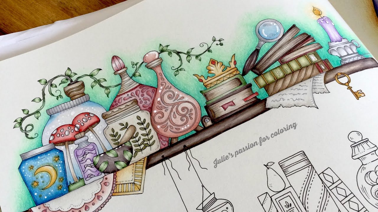 ROOMS OF WONDER by Johanna Basford - prismacolor pencils - color along