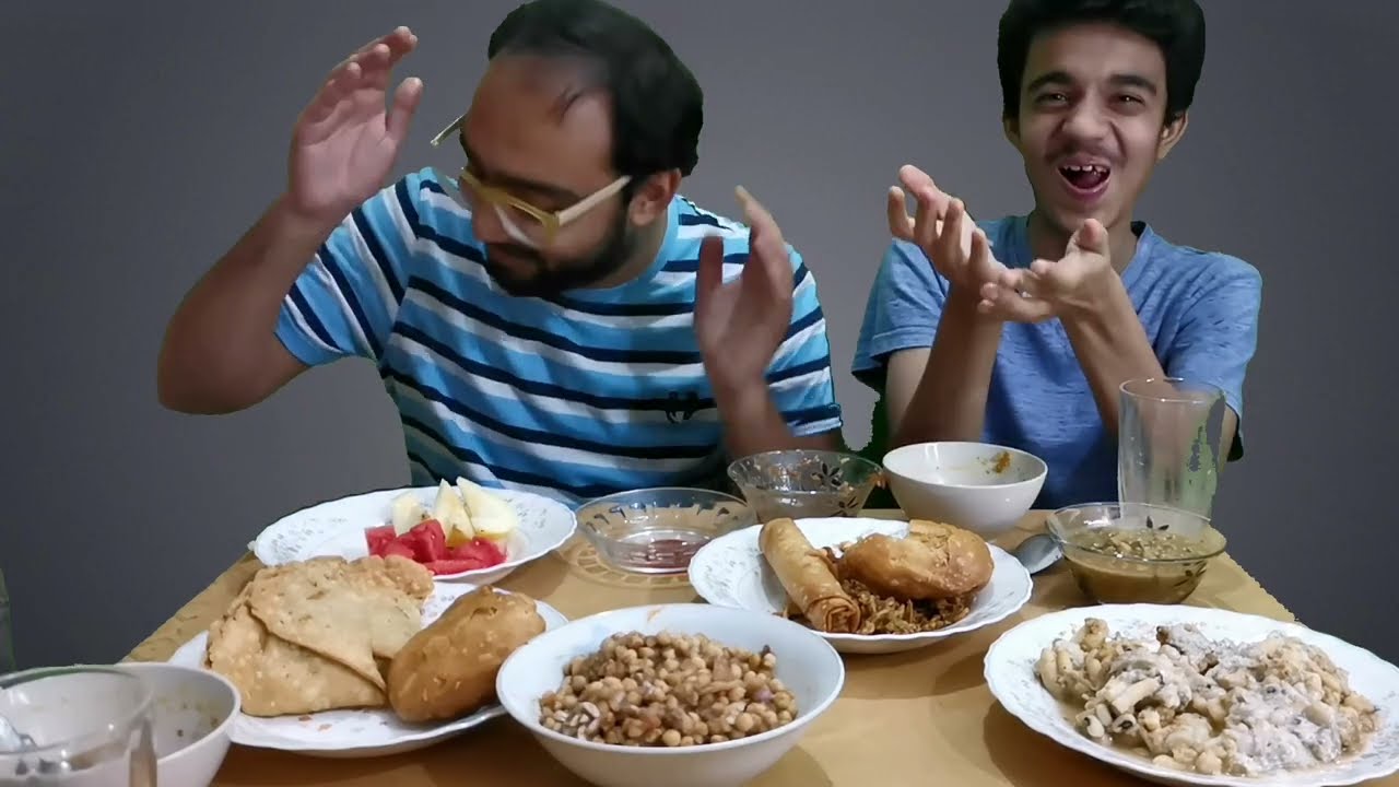 Aftari Samosa, kachori, Dahi balay, soup, Rooh afza, Rolls, Pakoray, Fruits|Mukbang Asmr