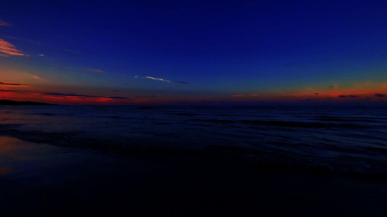 Night Beach Ambience with Soft Ocean Surf No Music