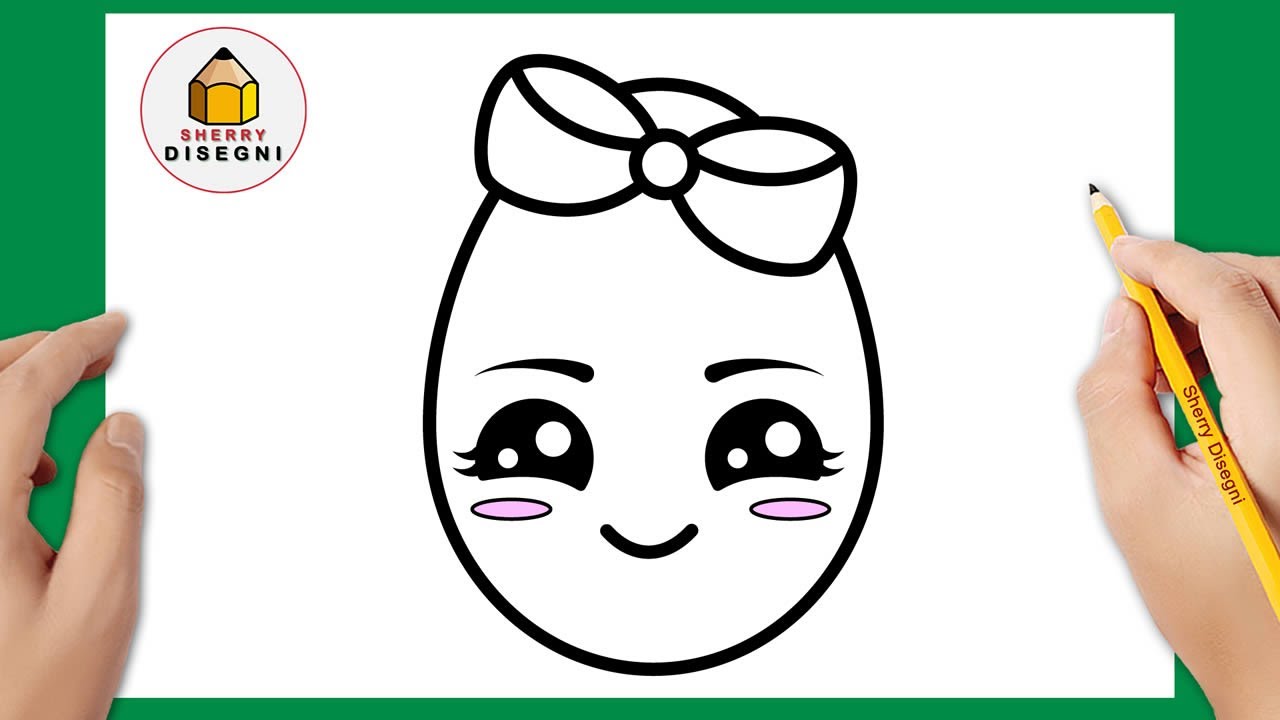 Come disegnare un uovo di Pasqua kawaii | Disegni di Pasqua