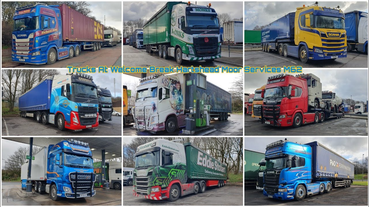 Trucks At Welcome Break Hartshead Moor Services M62