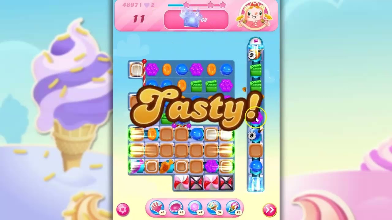 Candy Crush Level 4897 Talkthrough, 22 Moves 0 Boosters