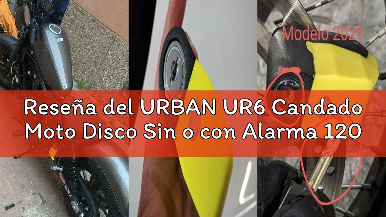 Rese&ntilde;a del URBAN UR6 Candado Moto Disco Sin o con Alarma 120dB Hi-Tech Warning Sensibilidad A+, Bot&oacute;