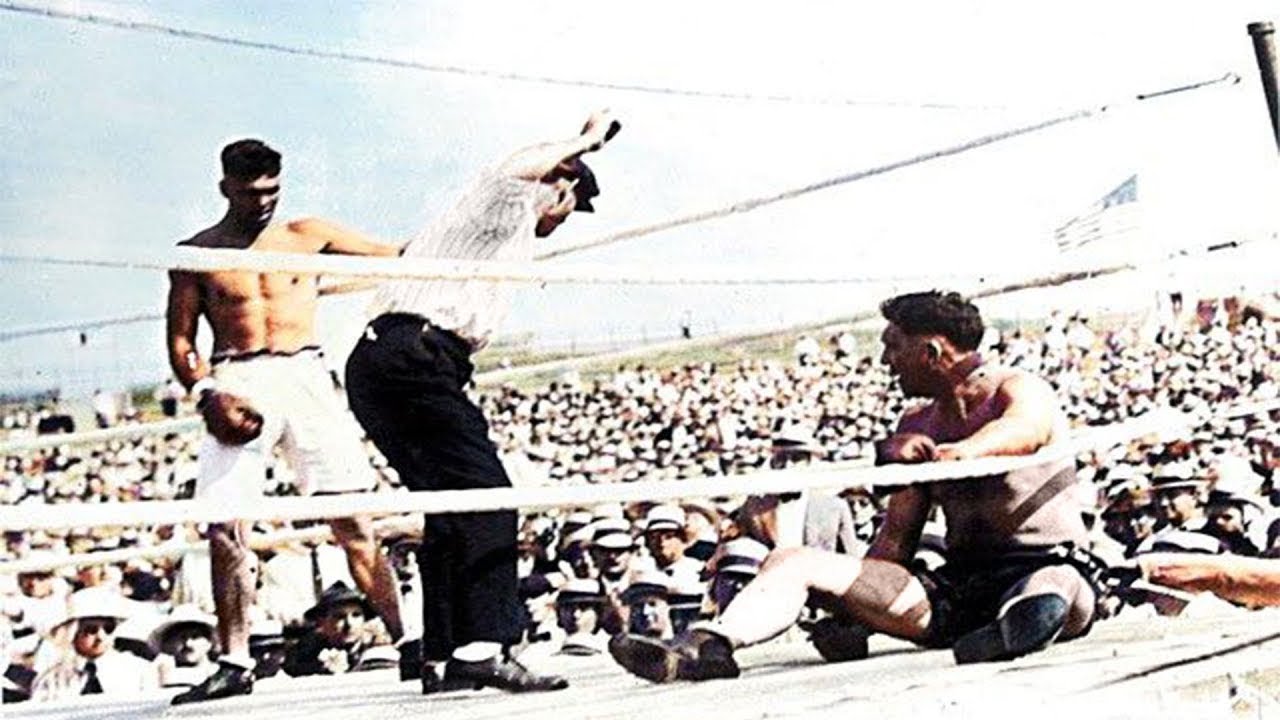 The Worst Beating in Boxing History - Jack Dempsey vs Jess Willard Upscaled & Colorized - 04.07.1919