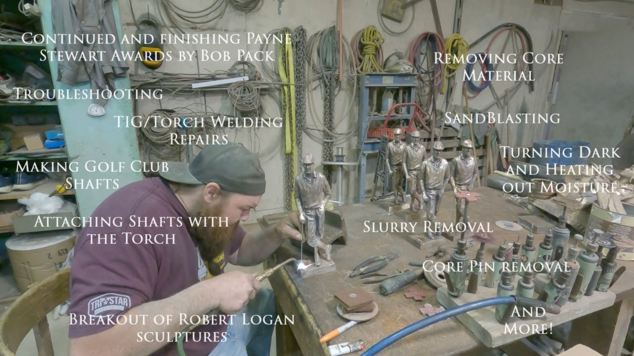 Feb. 28, 2024 - Finishing up the Payne Stewart Awards by Bob Pack, work on Robert Logan sculptures..