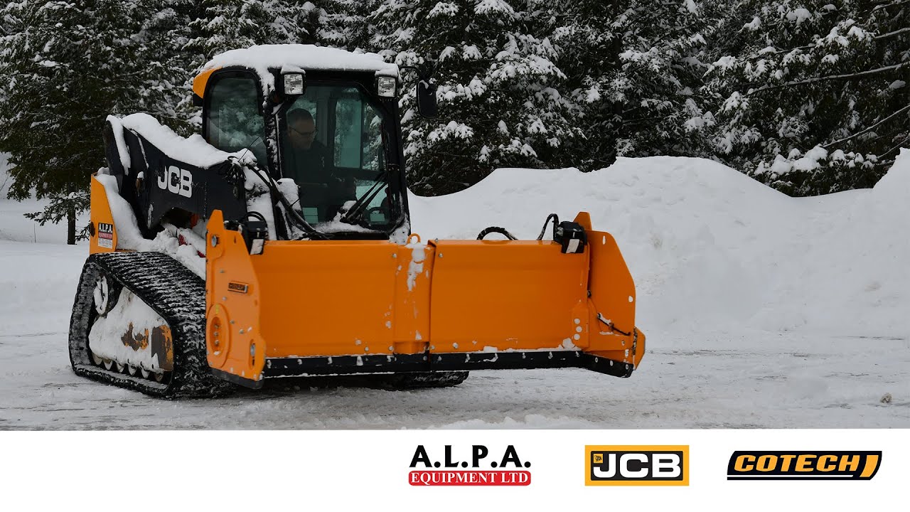 JCB Compact Track Loader with Cotech Extendable and Reversible Snow Plow