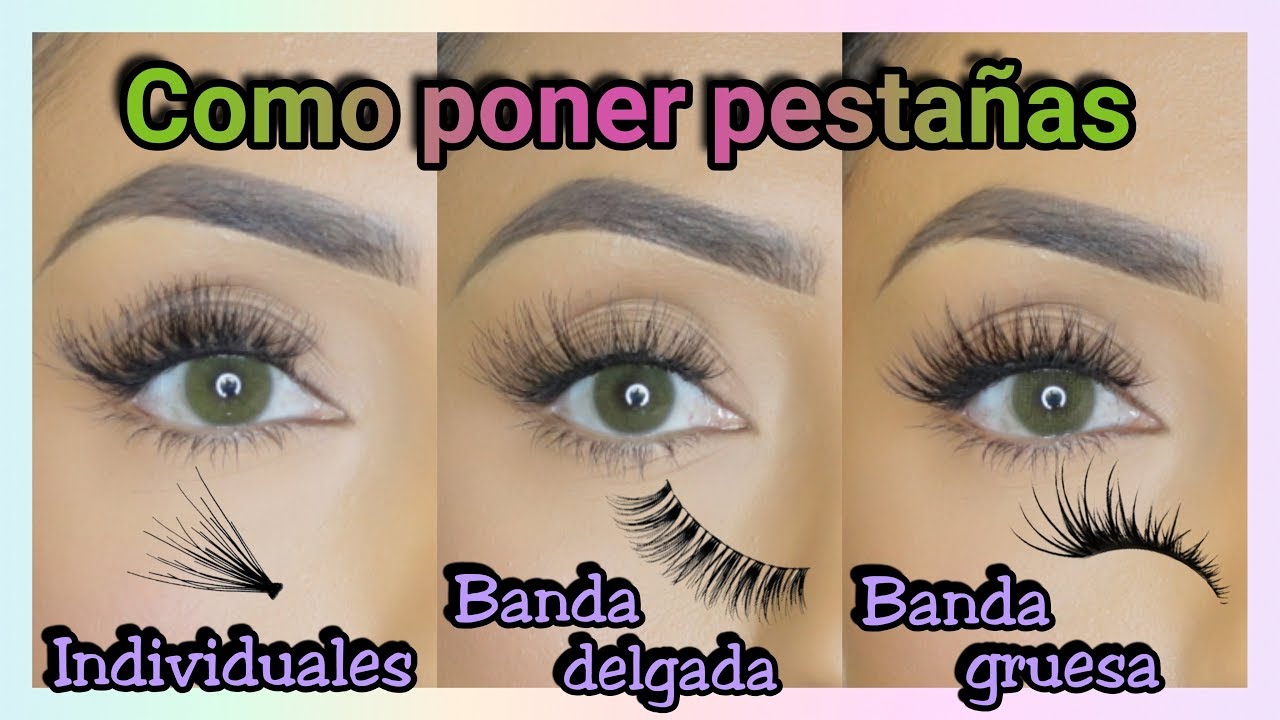 C&Oacute;MO PONER PESTA&Ntilde;AS POSTIZAS F&Aacute;CIL | TRES ESTILOS &hearts;&hearts;&hearts; Andy Lo