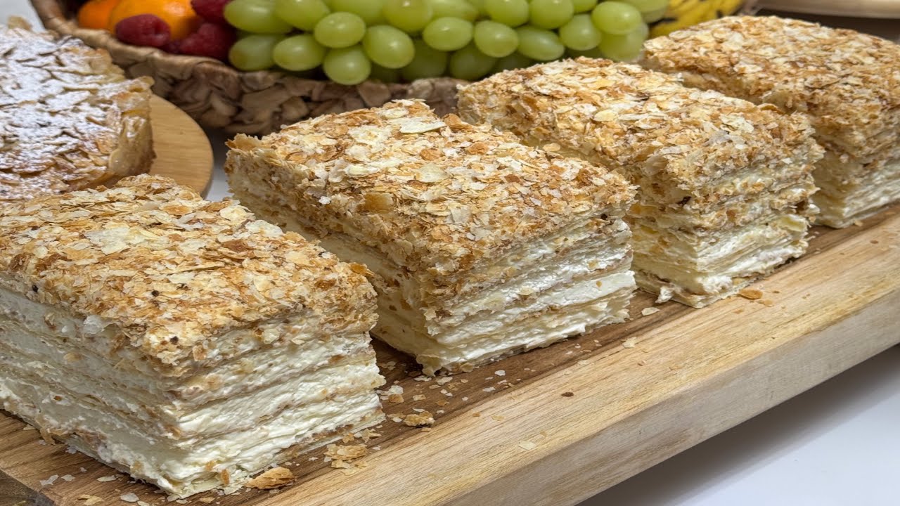 Napoleon Cake نابليون كيك ( كيكة الباف بيستري ) #اكسبلور #cake #recipe #كيك #وصفات 