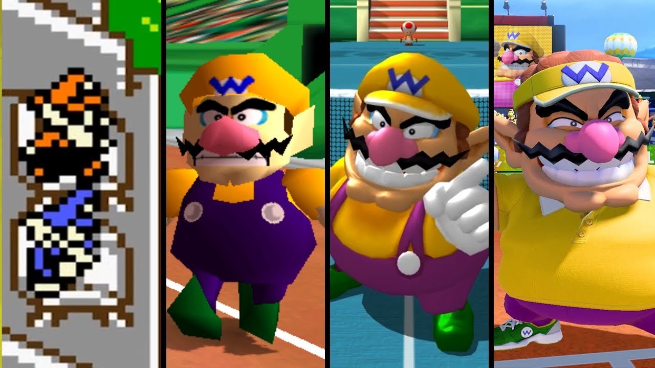 Evolution of Wario in Mario Tennis (2000-2018)