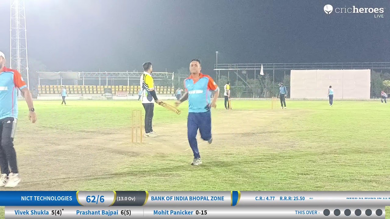 NICT Technologies vs Bank Of India Bhopal Zone live cricket match | Financial Inclusion Cricket Tou