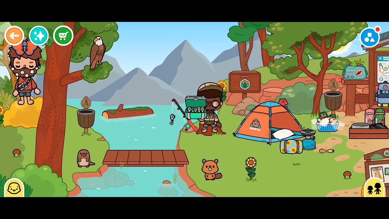 Baby bus camping in forest