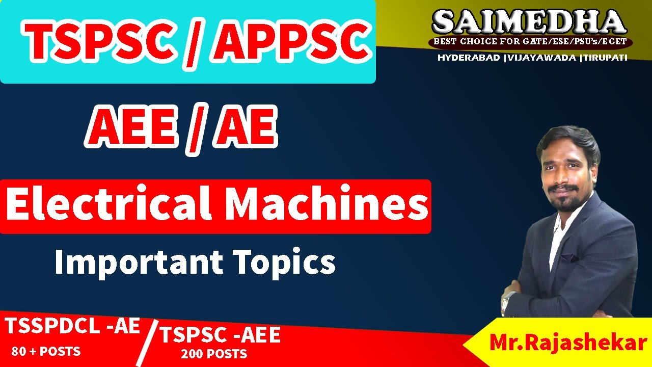 TSPSC Recruitment 2021 || Tspsc Aee,Ae Notification | Electrical machines Important Topics| saimedha
