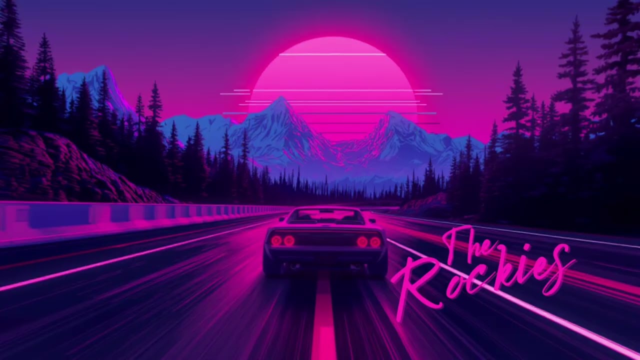 80s Aesthetic Rockies Highway - Pastel Glow to Rockies