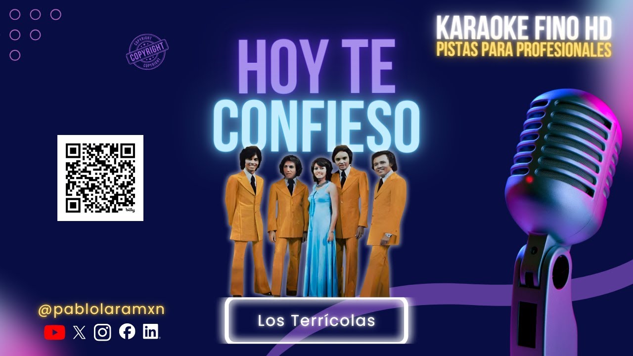 Hoy Te Confieso – Los Terrícolas | Karaoke Fino HD- Arreglo Original - Pistas Para Profesionales