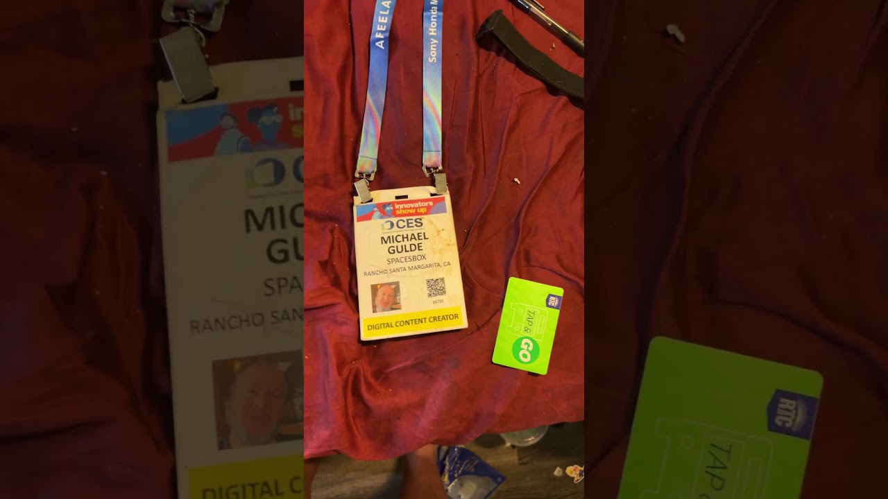 My CES Badge at 2026 with yellow for media and I took the bus and uber and card about my suv