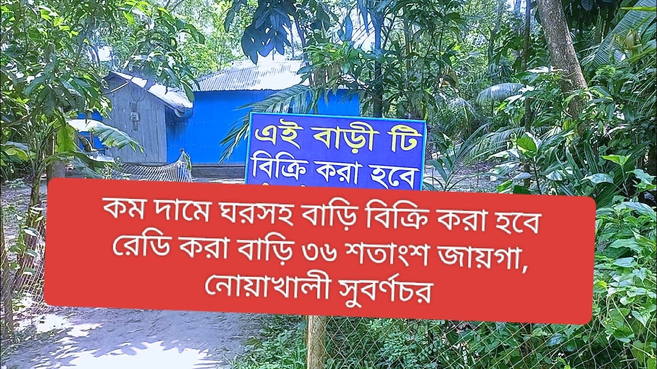 কম দামে ঘর সহ বাড়ি বিক্রি করা হয়।।01978 428741 ভিডিওতে নাম্বার দেওয়া আছে।। সুবর্ণচর নোয়াখালী।।