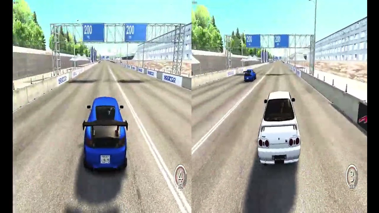 HONDA S2000 VS NISSAN GTR R32 DRAG RACE 2000m