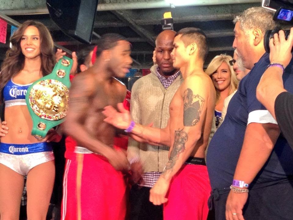 Adrien Broner vs Marcos Maidana WEIGH IN Gets Heated!