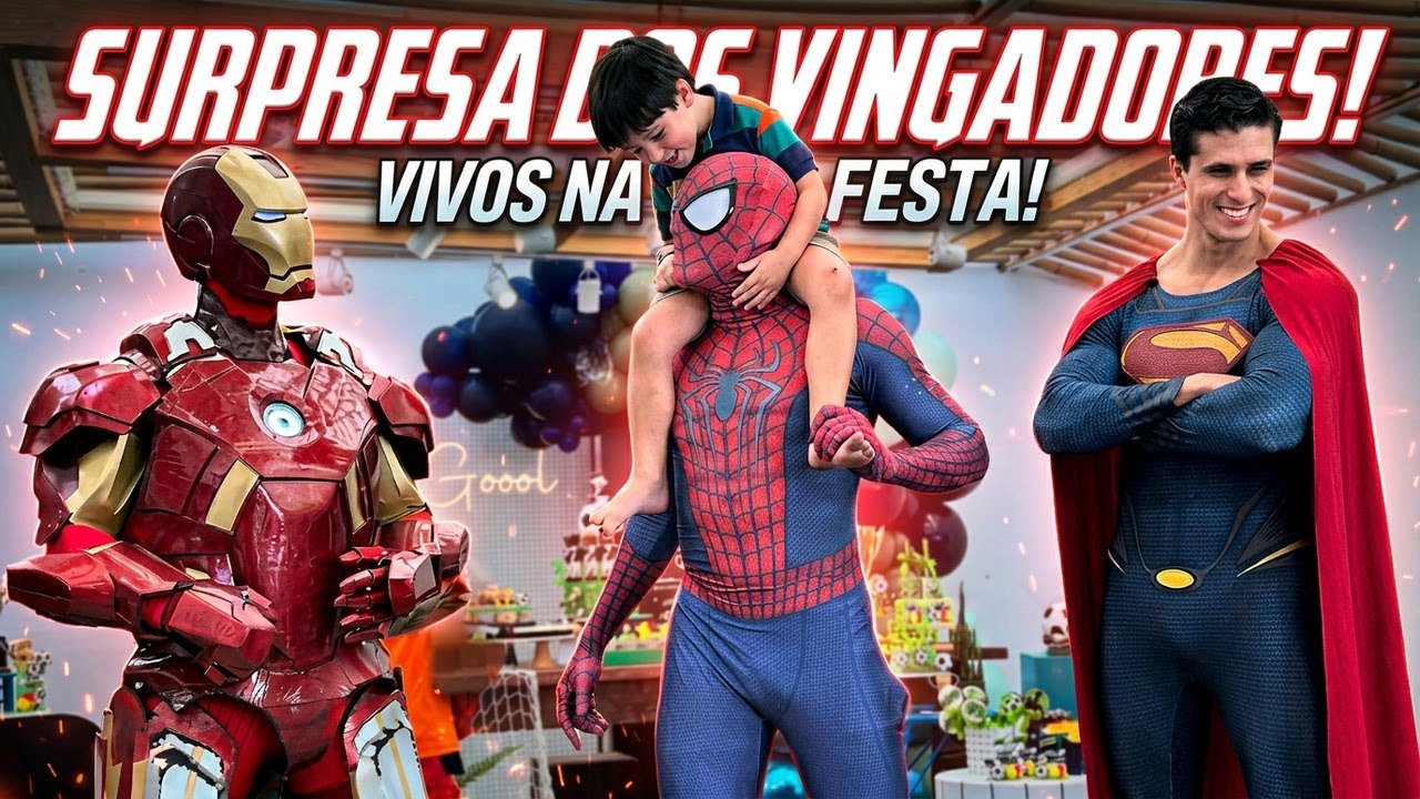 OS HERÓIS INVADIRAM A FESTA - Por dentro do evento / Personagem vivo Bastidores Festa Infantil