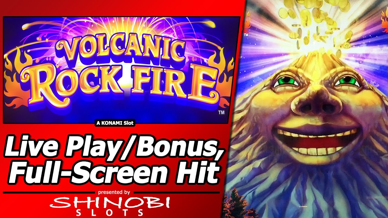 Volcanic Rock Fire Slot - Live Play, Line Hit, Two Free Spins Bonuses with Full Screen
