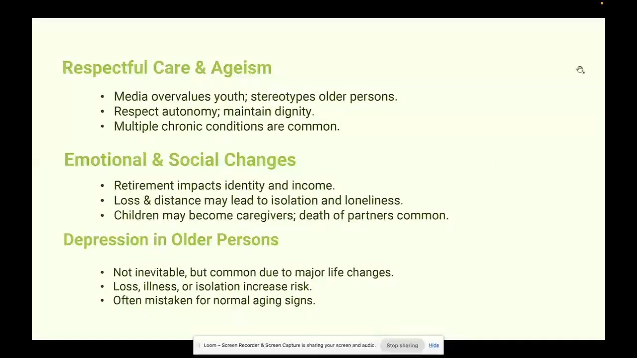 Module 8 - Chapter 43: Caring for Older Persons