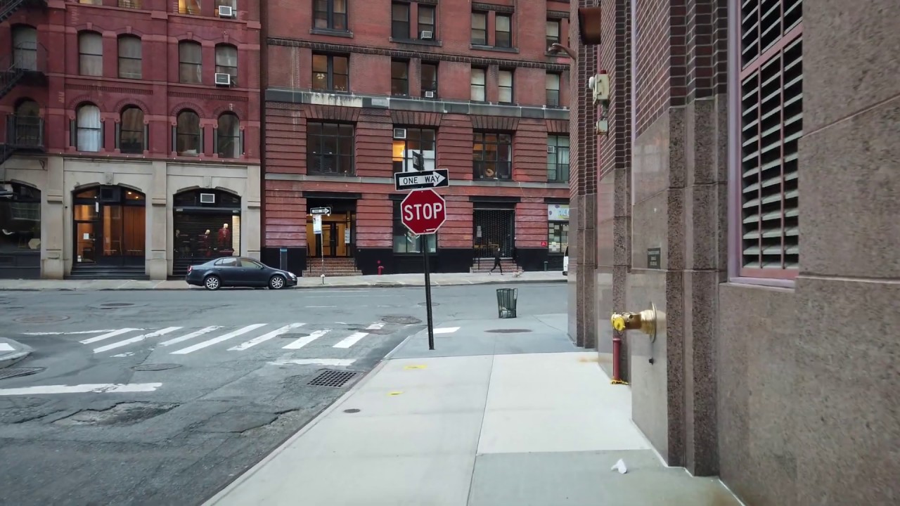 NYC Walk ⁴ᴷ⁶⁰ : Empty New york City  Tribeca during Coronavirus outbreak - Downtown Manhattan