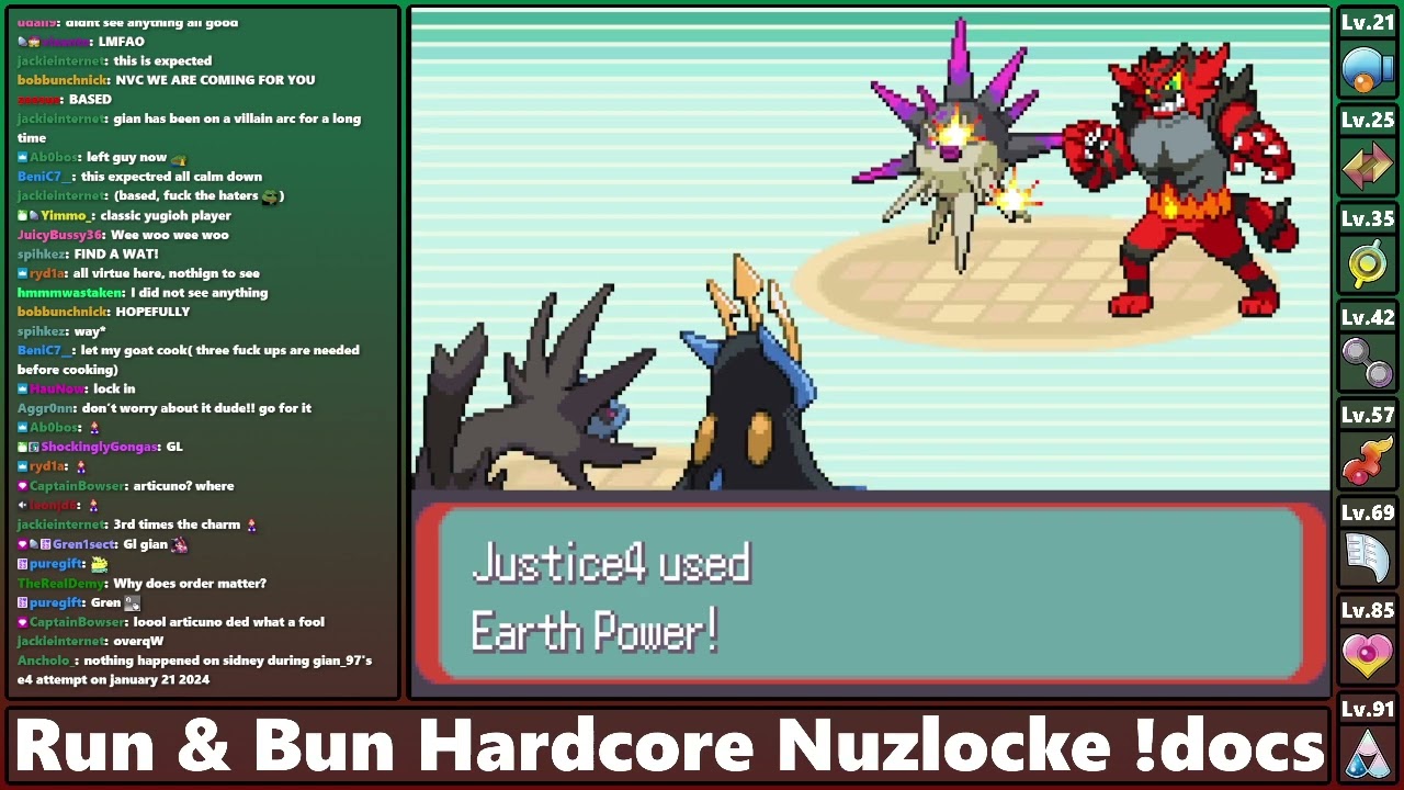 Nothing happened against Sidney in Gian's Run & Bun Elite Four on January 21st, 2024