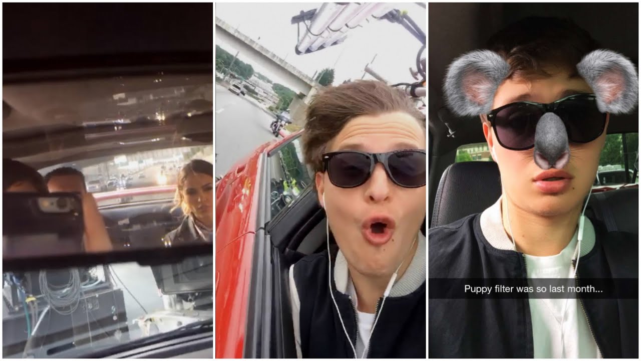 Ansel Elgort's footage of Baby Driver 2017 | Ansel Elgort's Snapchat Story