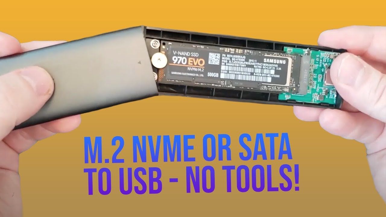 Как установить твердотельный накопитель M.2 во внешний USB-корпус БЕЗ ИНСТРУМЕНТОВ (руководство)