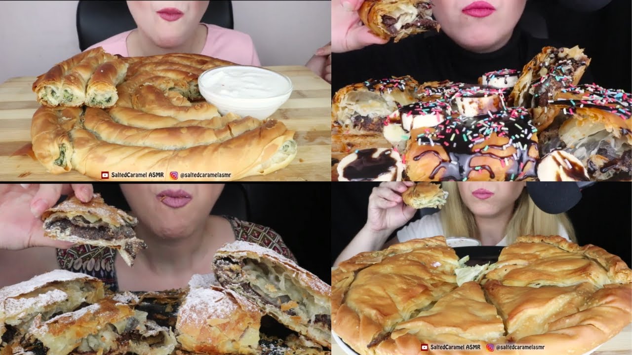 100+ Bites of PHYLLO CRUST PIE compilation🤤🤤| ASMR Compilation l LETS EAT WITH MUKBANGERS
