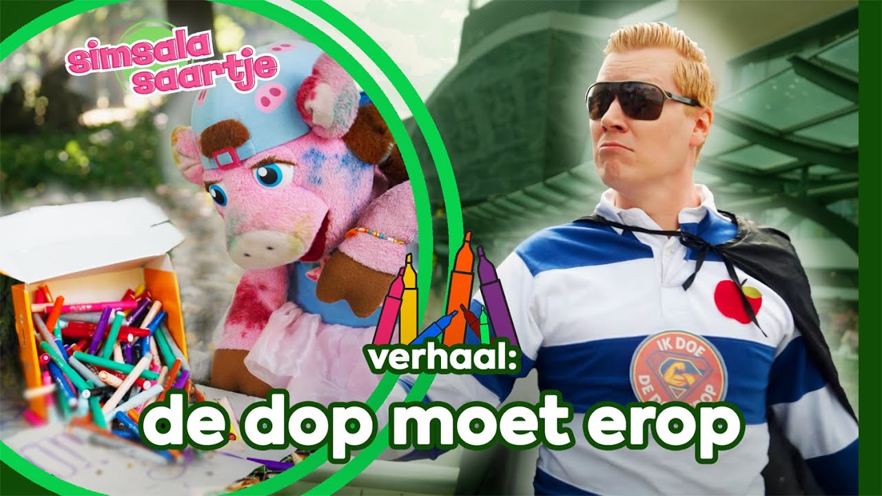 DE DOP MOET EROP 🖍️🦸🏼‍♂️  | SIMSALA SAARTJE 🐽 | Educatieve kleutertelevisie | Aftreksom