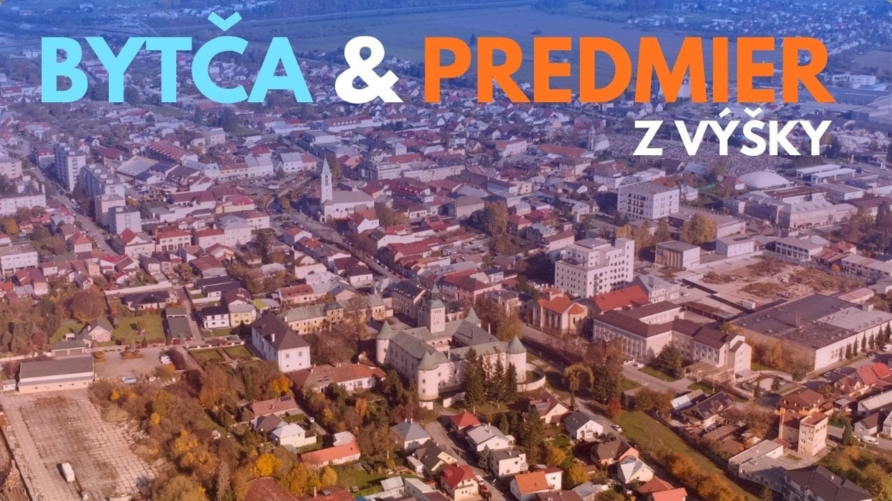 Panoramatick&yacute; pohľad na Predmier a Bytču (DJI Mini 4K)