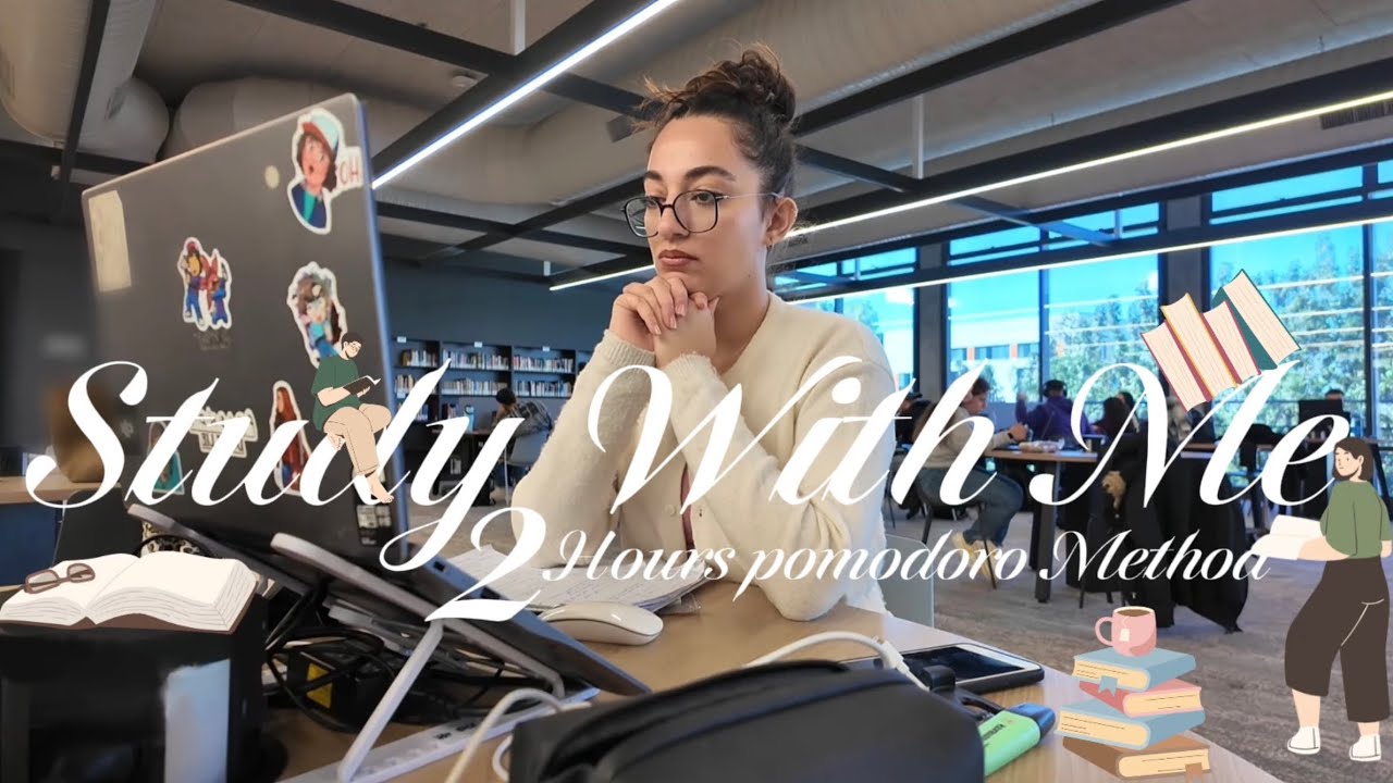 2 Hours Study With Me| Background noise| Pomodoro method, nature sounds, study with Sally