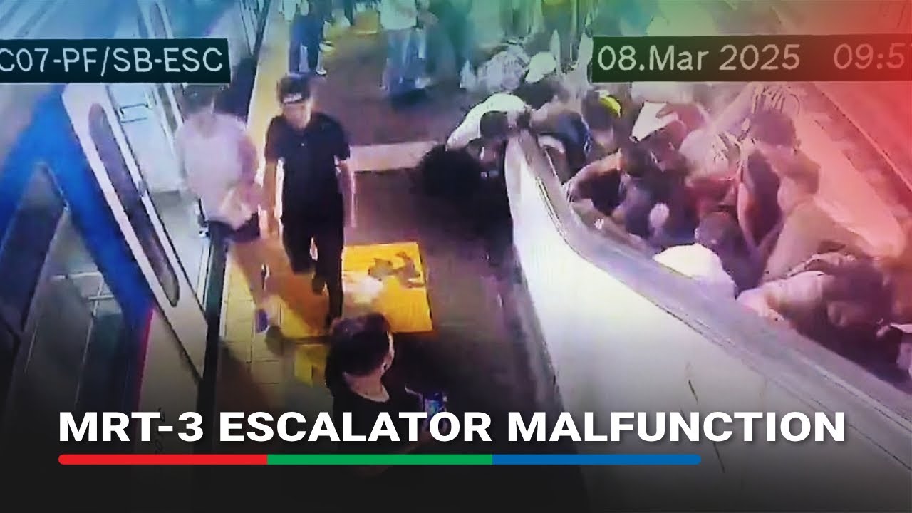 10 injured as escalator suddenly reverses at MRT-3 station | ABS-CBN News