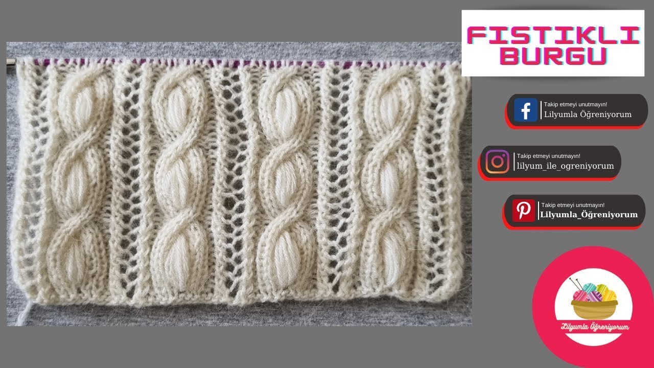 Fıstıklı Burgu Örgü Modeli