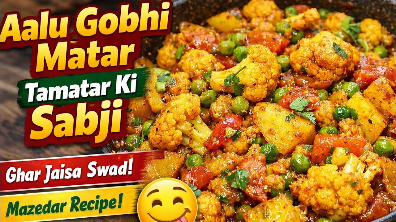 Aalu Gobhi Matar Tamatar Ki Sabji | Ghar Jaisi Swadisht Sabji | Easy Indian Veg Recipe