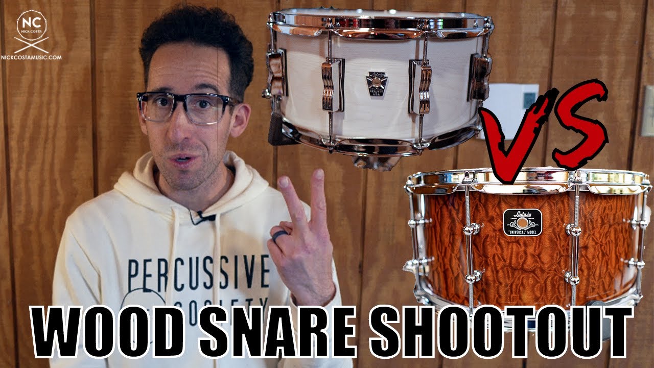 Ludwig Wood Snare Shootout &mdash; Keystone X (классический дуб) против Universal Beech