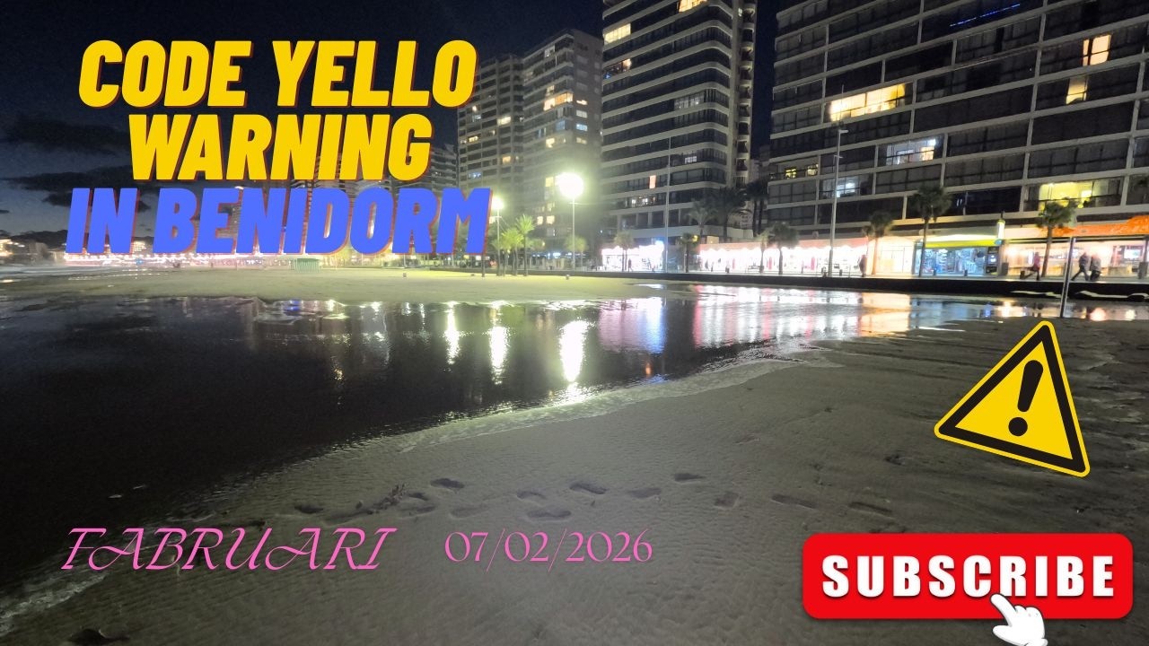 Welcome to 'PlanetPulse' - Benidorm Beach Gets HIT by a YELLOW Code Wind STORM at Night!