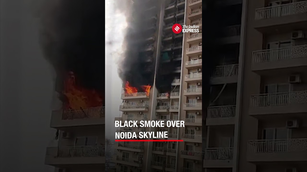 Massive Blaze Erupts In Noida High-Rise Tower
