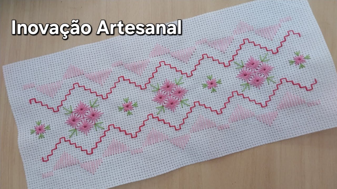 #307 Bordado lindo e delicado para toalhas